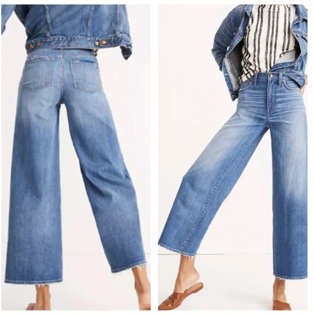 Madewell Wide-Leg Crop Jeans in Finney Wash